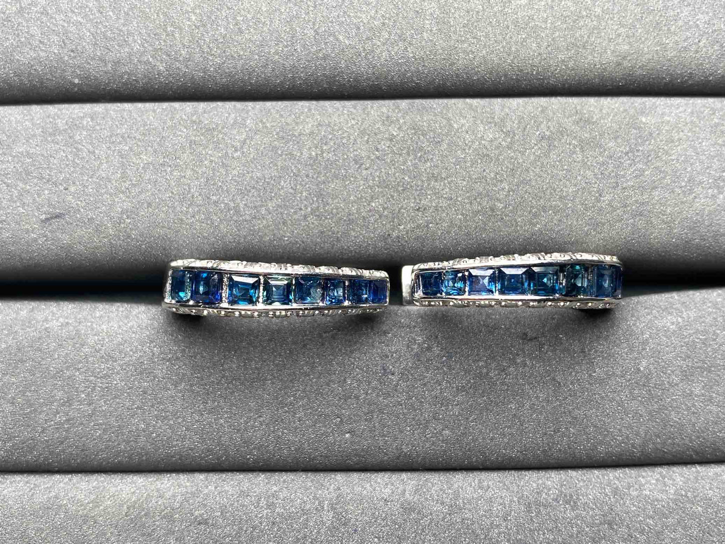 A8657 Teal Sapphire Earrings