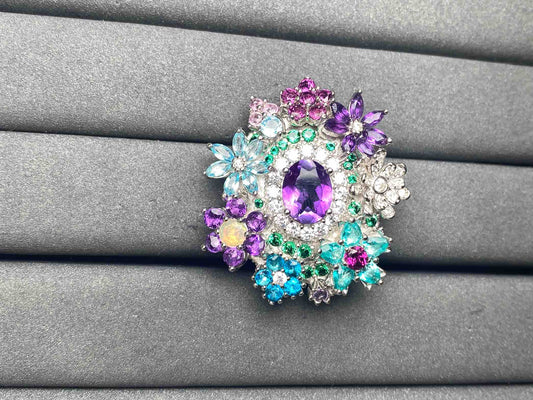 A9132 Amethyst brooch