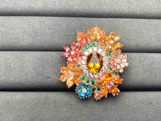 A9140 Citrine brooch