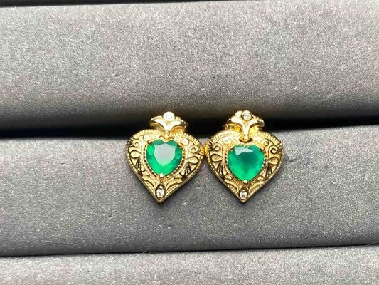 A9756 Green Agate Earrings