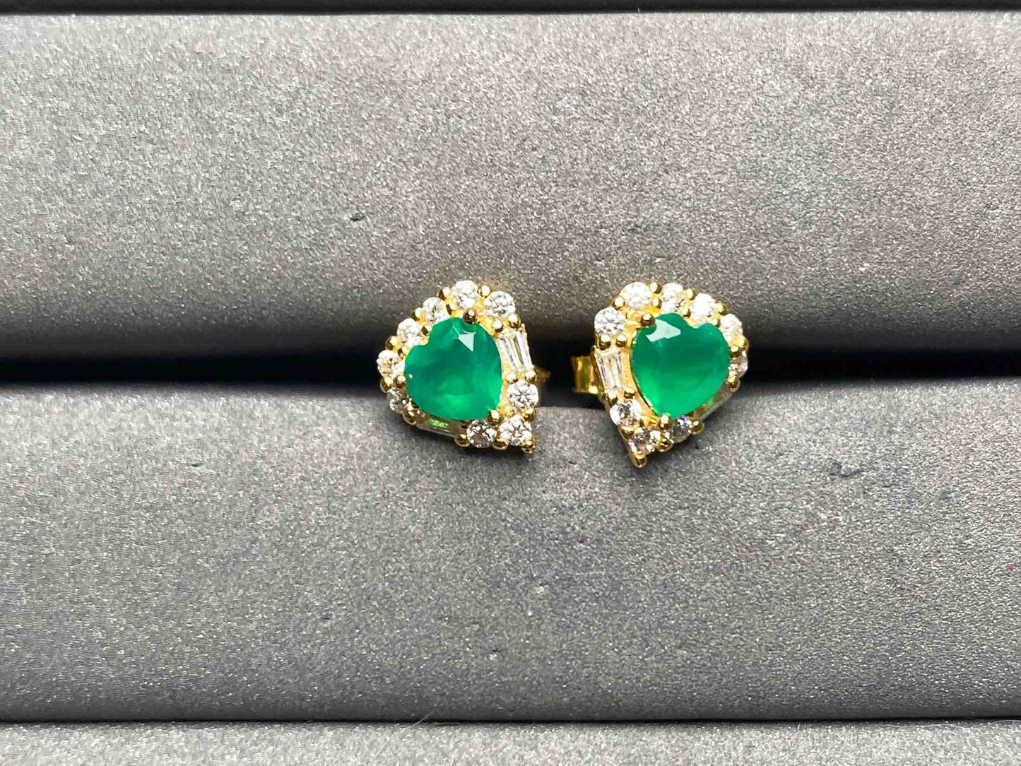 A9758 Green Agate Earrings