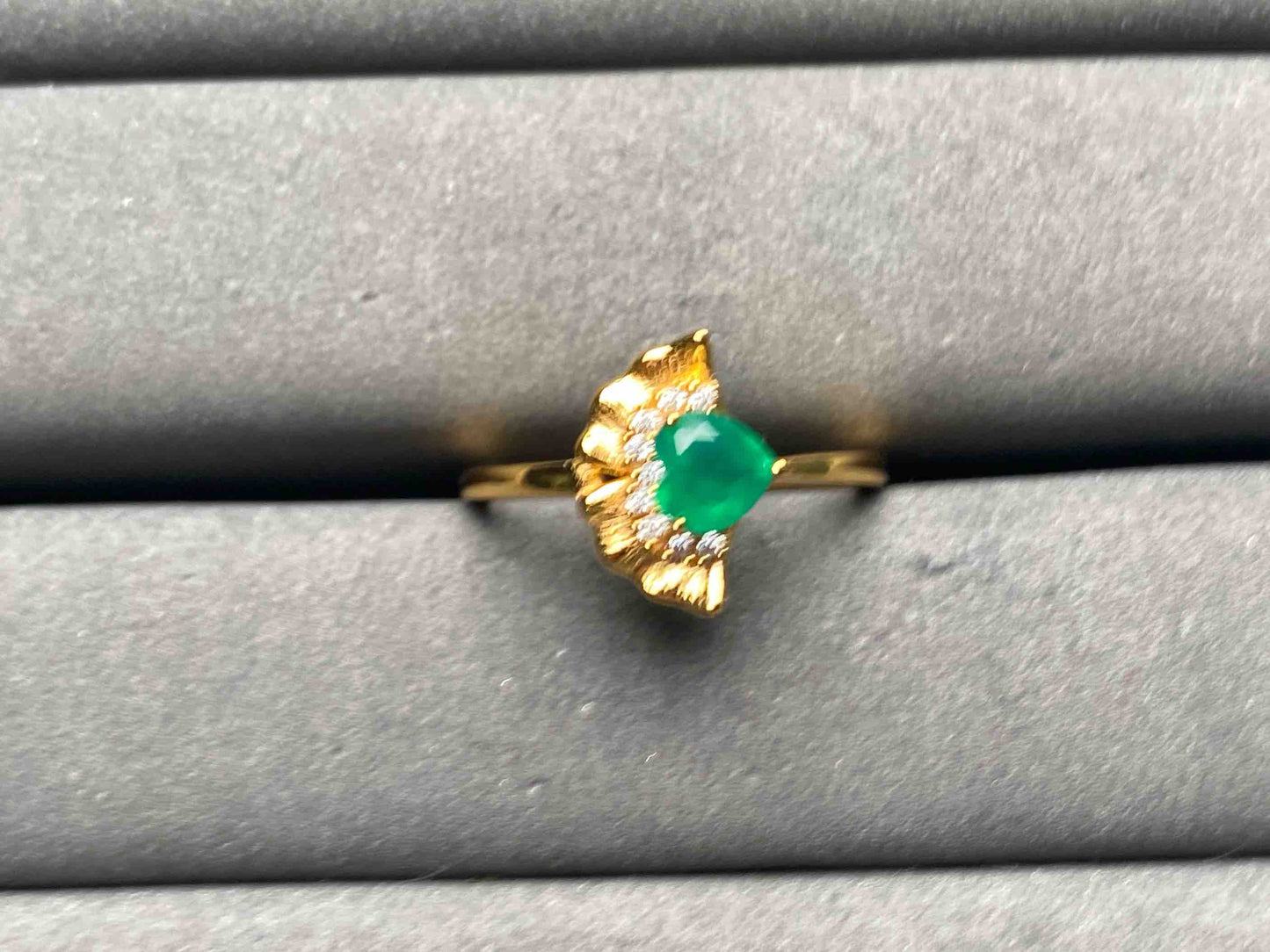 A9760 Green Agate Ring