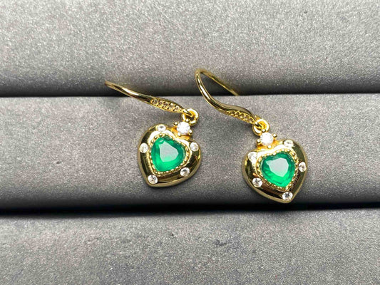 A9763 Green Agate Earrings