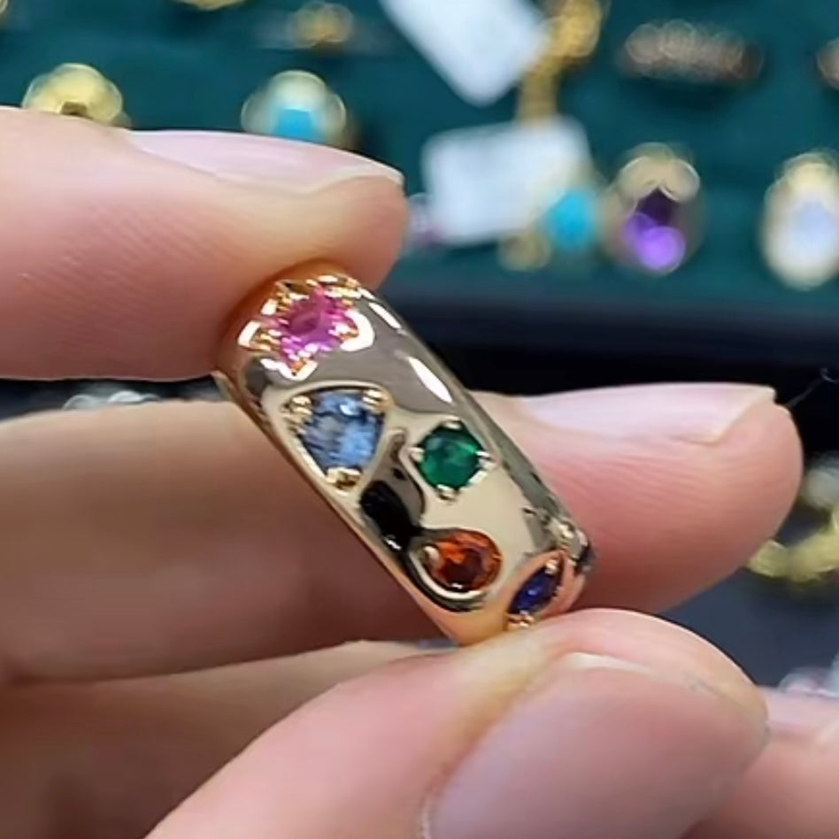 G009 cassie JasMD keep colorful stone earhoops