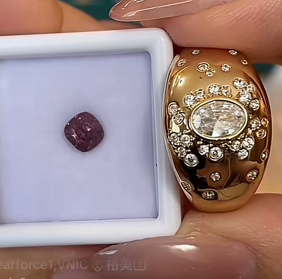 W013 Cassie Bear customize #29177 cushion cut spinel HK18 silver