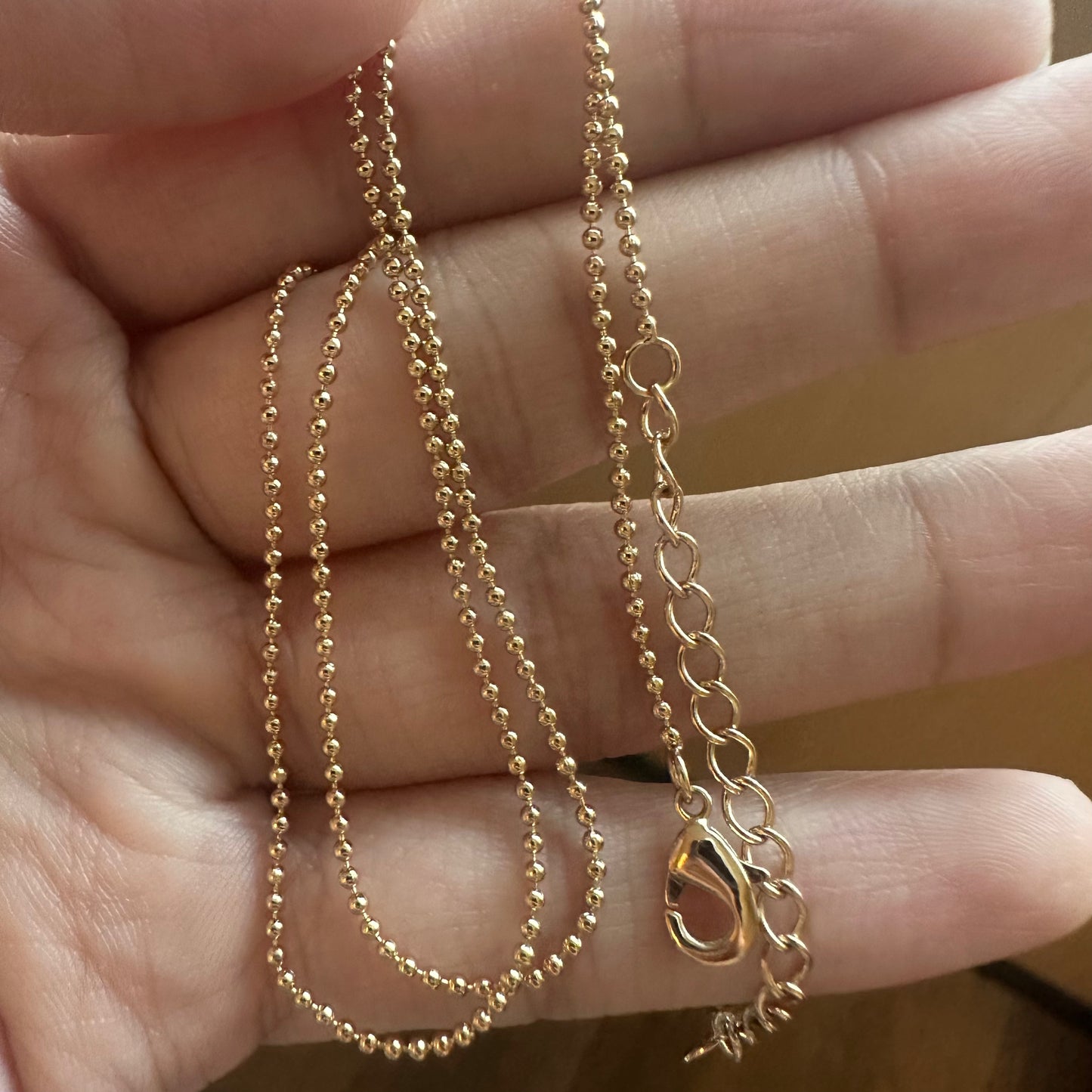 G211 Cassie clover around 1.2mm ball chain 50cm gold color