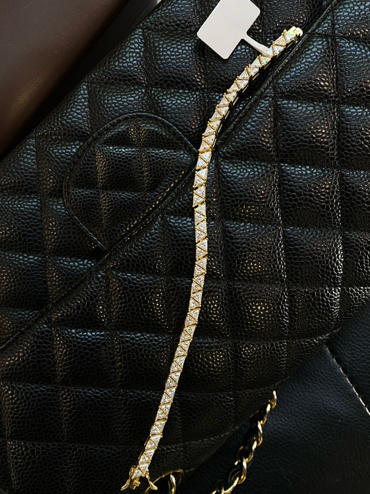 Moissanite bracelet 5 layer 18k gold plated