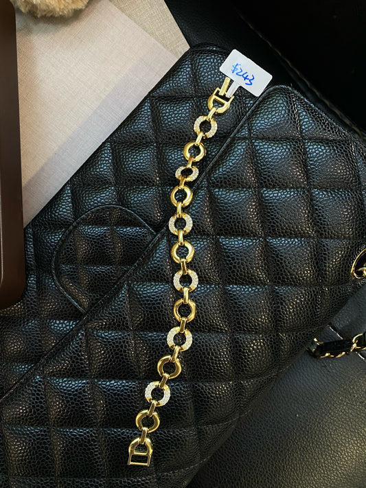 Moissanite bracelet 5 layer 18k gold plated