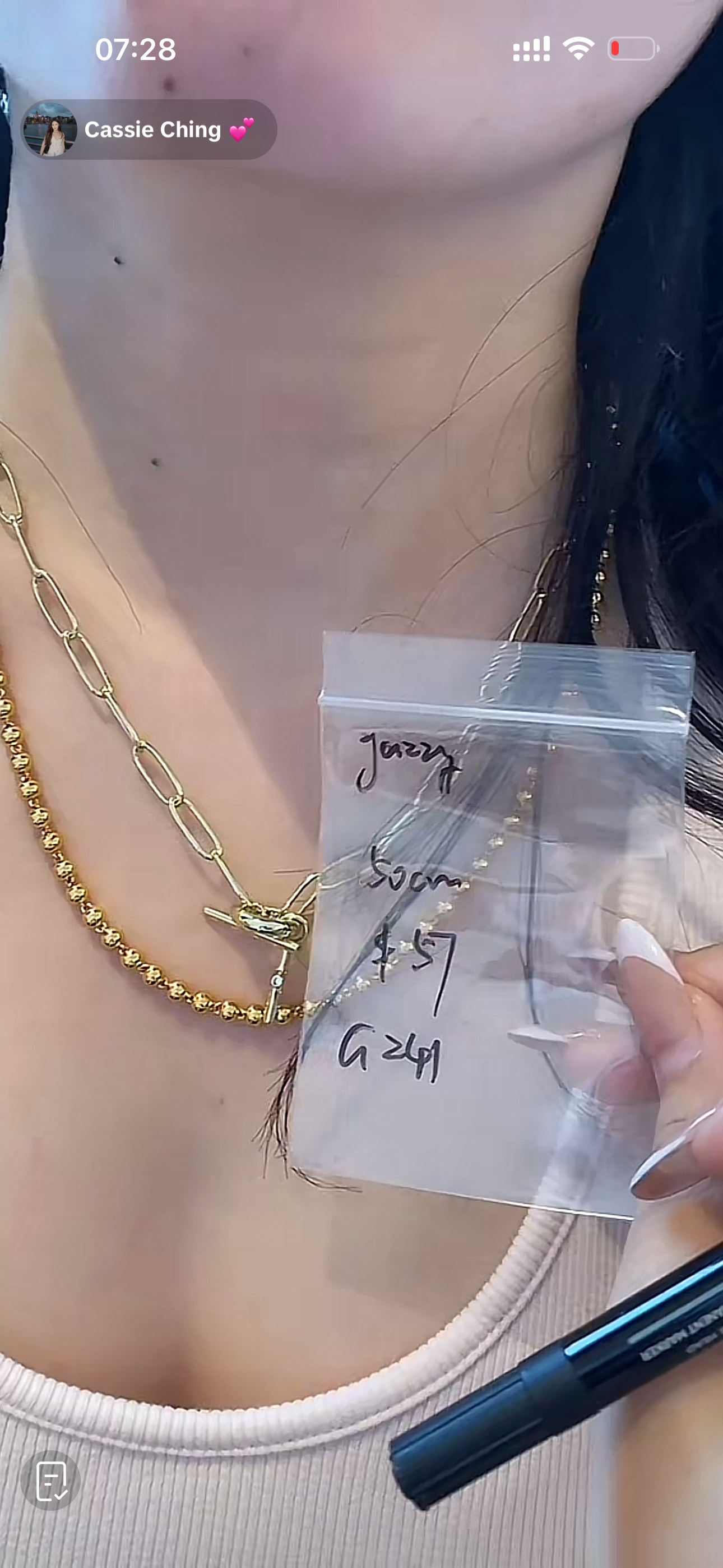 G241 Cassie 50cm 2 chains(Refunds are not supported）