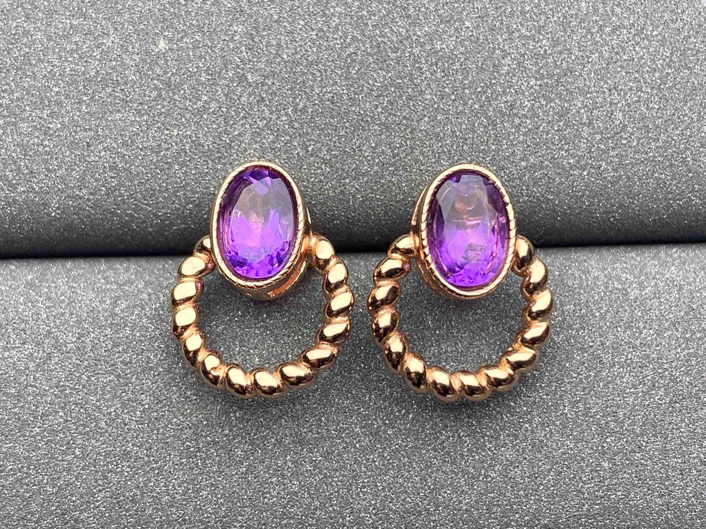 A689 Amethyst Earrings