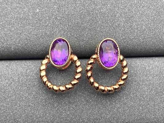 A689 Amethyst Earrings