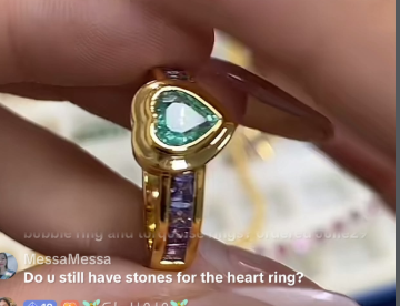 Nini-Custom ring for #29268, s925 silver, gold，Melly