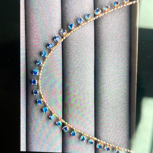 3676-gold color topaz necklace