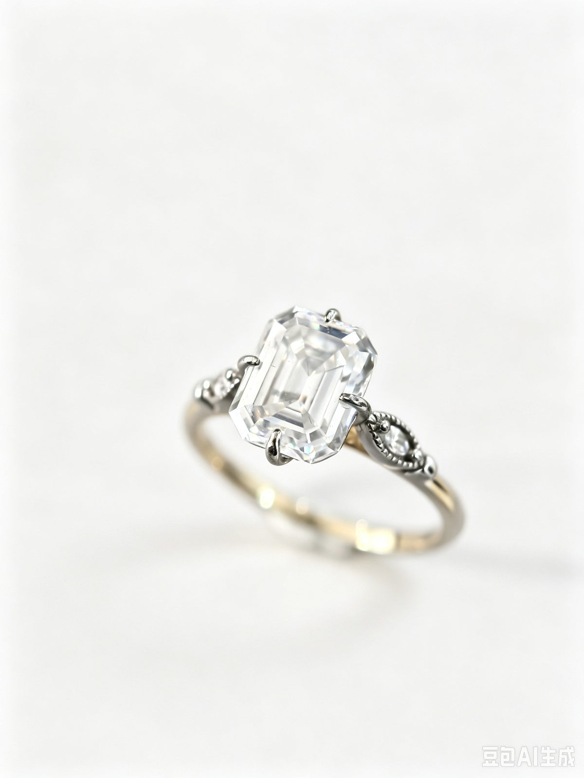 FF025 S925 Silver Ring Clear Moissanite