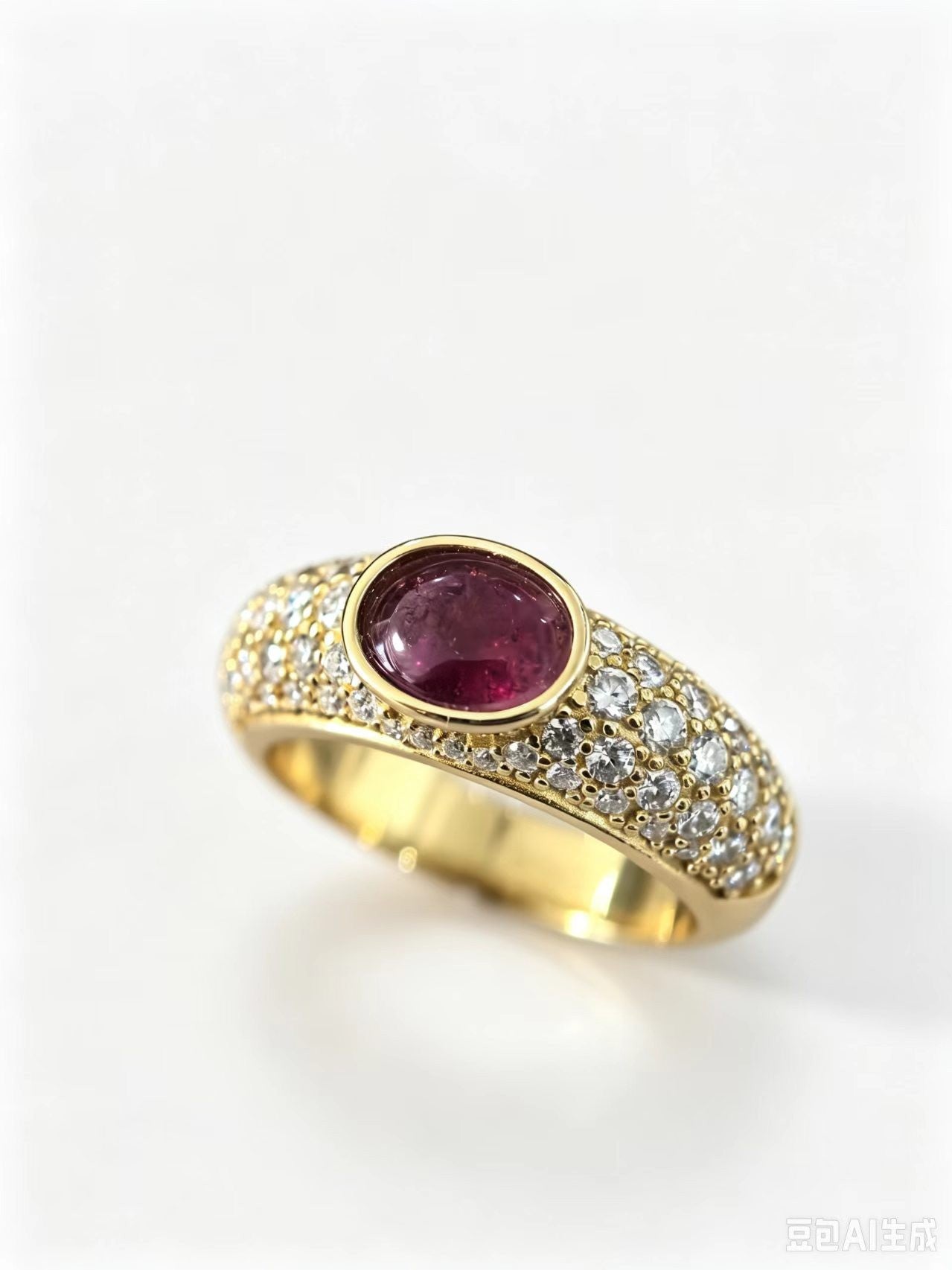 BB002 S925 Silver Ring Rubellite Tourmaline