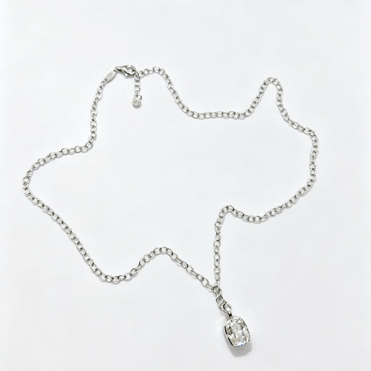 FF004 S925 Silver Necklace Clear Moissanite | Amethyst S001