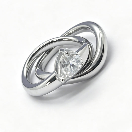 FF001 Pinky Ring Clear Moissanite