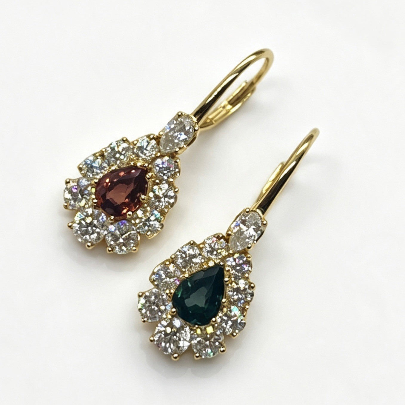 FF005 Earrings Clear Moissanite | Emerald | Blue Sapphire-Malaya Garnet | Tanzanite-Pink Ruby
