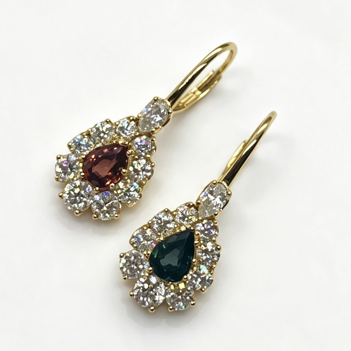 FF005 S925 Silver Earrings Clear Moissanite | Emerald | Blue Sapphire-Malaya Garnet | Tanzanite-Pink Ruby