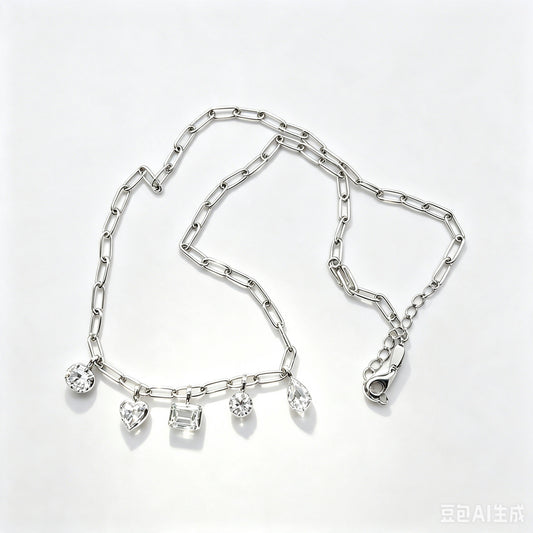 FF006 Necklace Clear Moissanite