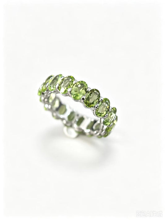 FF008 S925 Silver Ring Peridot