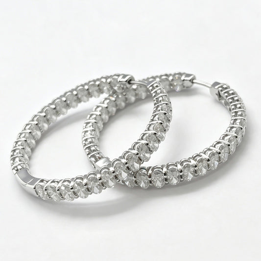 TE02E Tennis Earrings Clear Moissanite