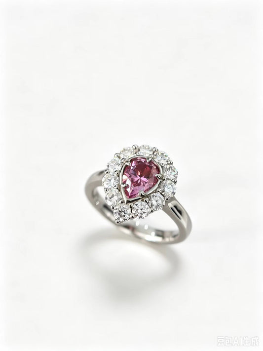 FF012 S925 Silver Ring Pink Tourmaline